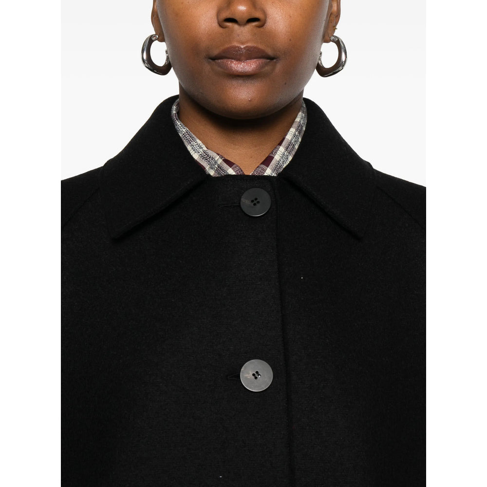 Harris Wharf London Black Coats - Single Breasted Coats Women - 3
