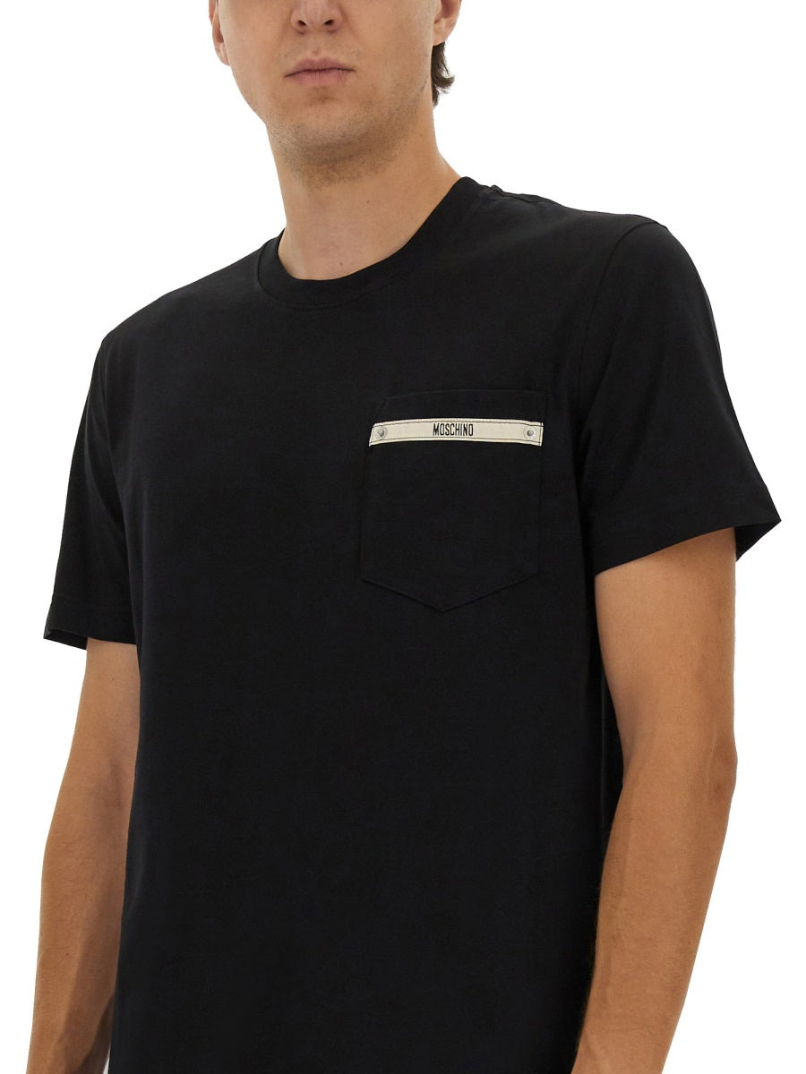 Moschino Men T-Shirt With Logo Ribbon - 4
