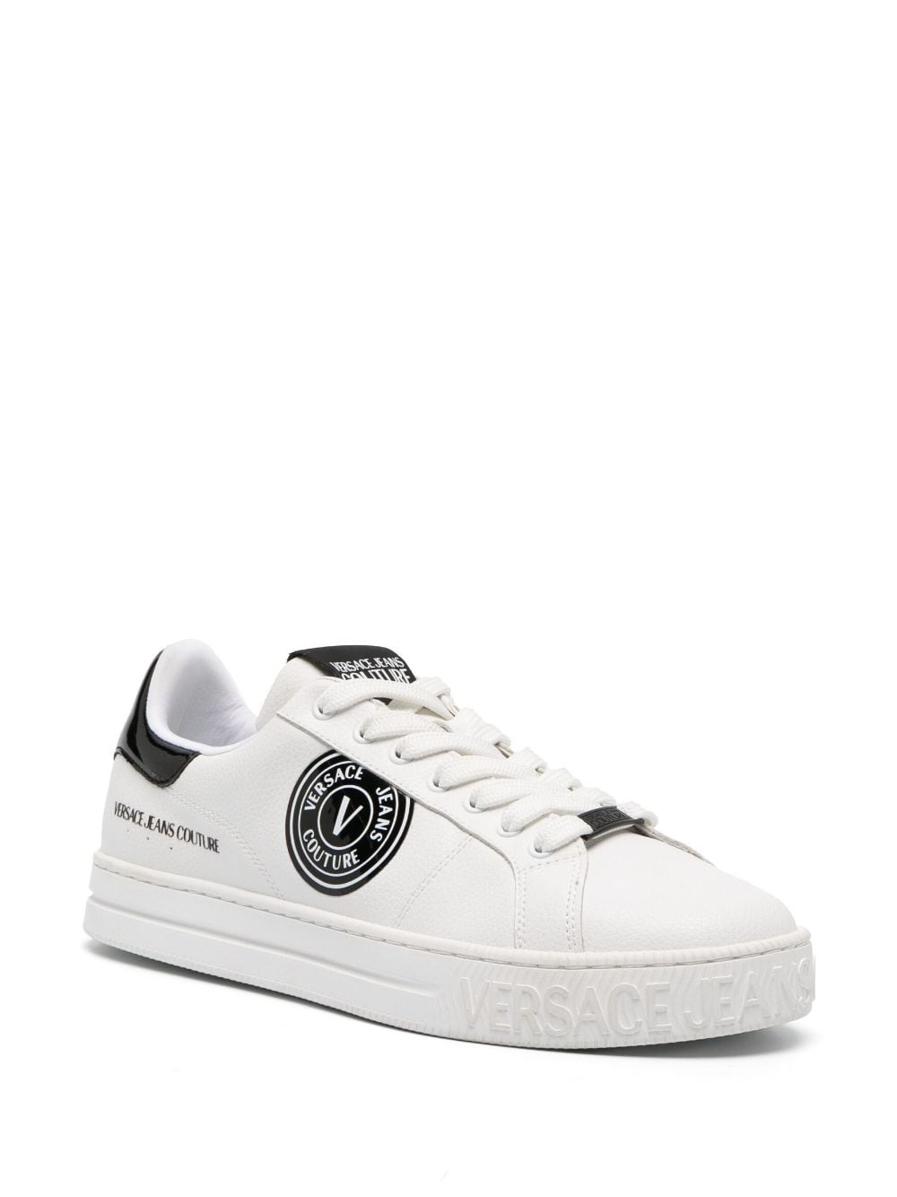 logo-patch leather low-top sneakers - 2