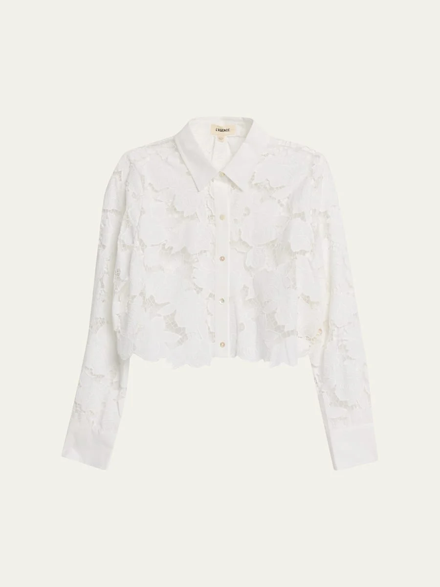 Seychelle Eyelet Embroidered Cropped Shirt - 1