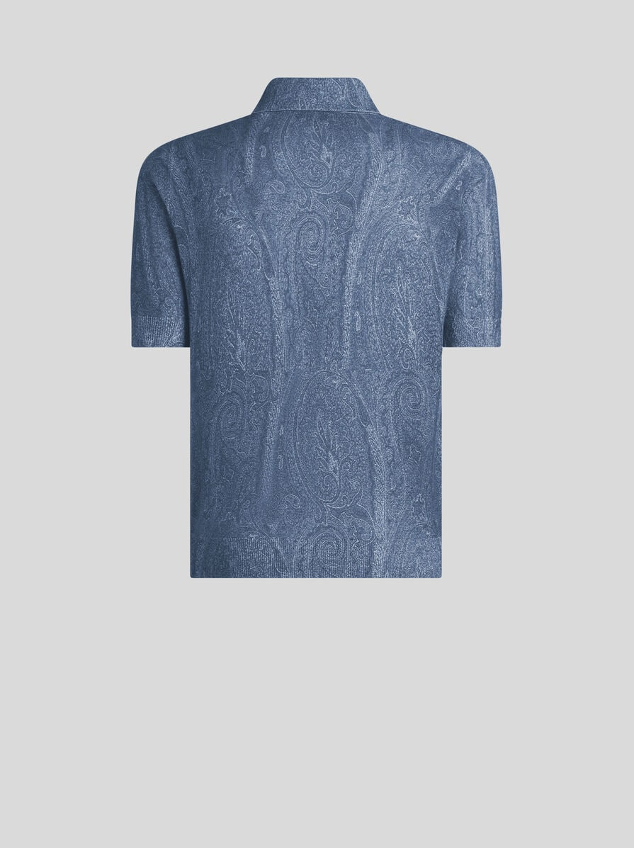 KNIT POLO-SHIRT WITH PAISLEY PRINT - 6