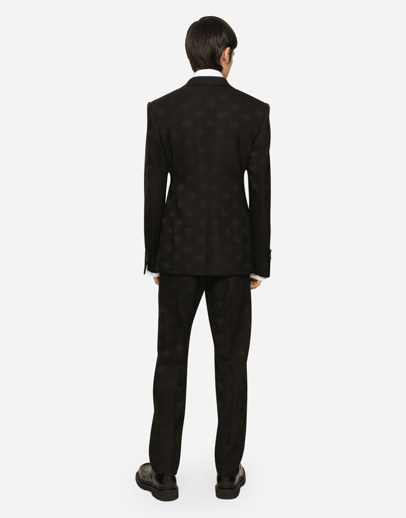 Single-breasted wool Sicilia-fit jacket with jacquard DG detailing 3