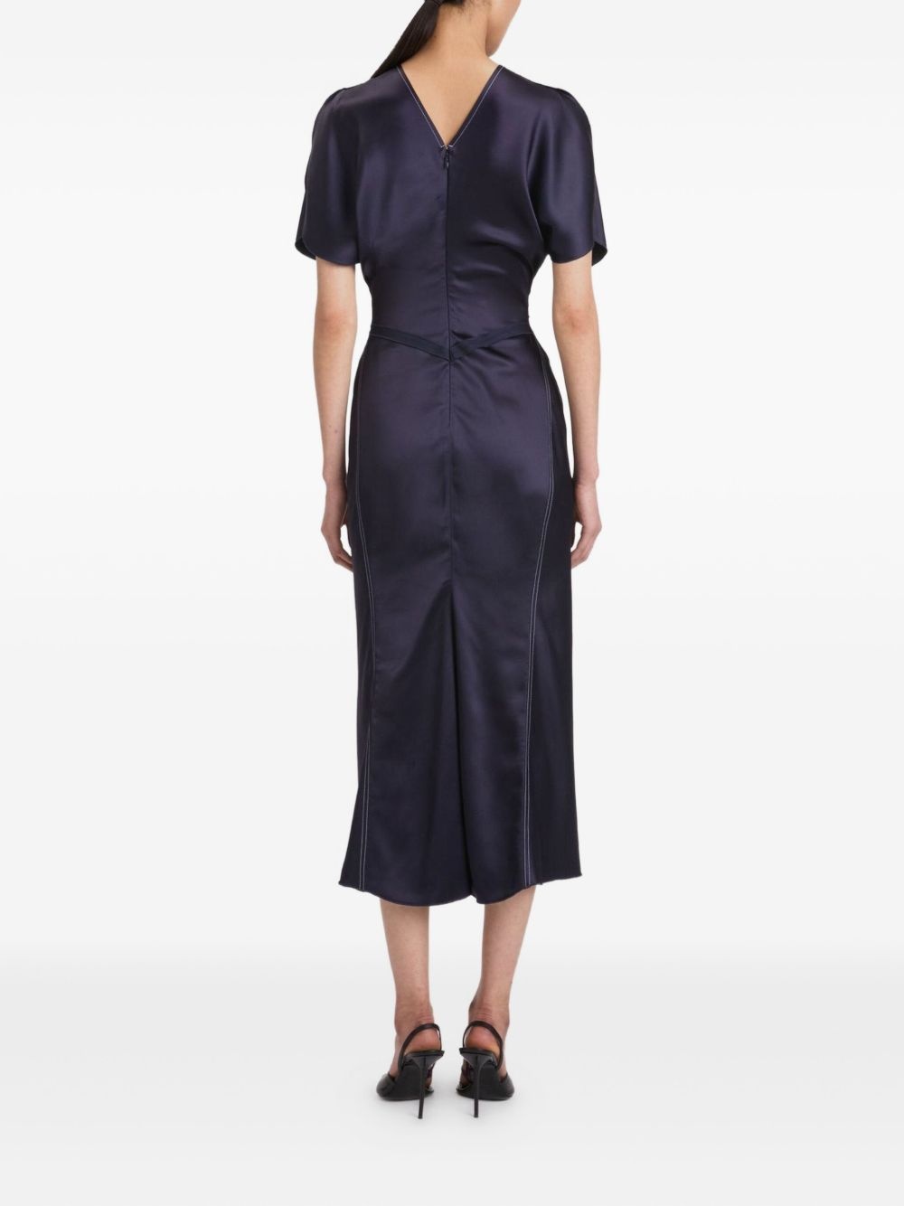 gathered-waist midi dress - 4