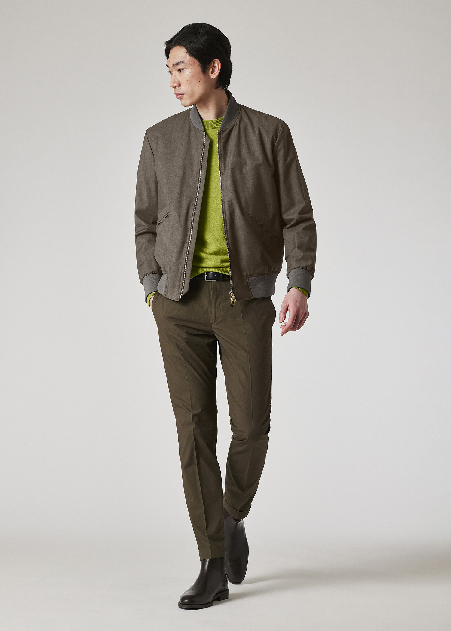 Moss Green Cashmere Crew Neck Sweater - 4