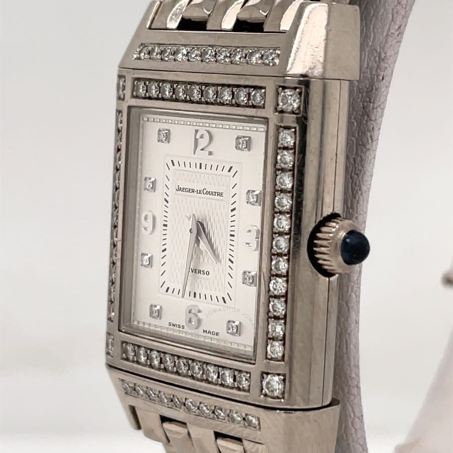 Pre-owned Jaeger LeCoultre Reverso Hand Wind Diamond Silver Dial Ladies Watch Q2673420 - 4