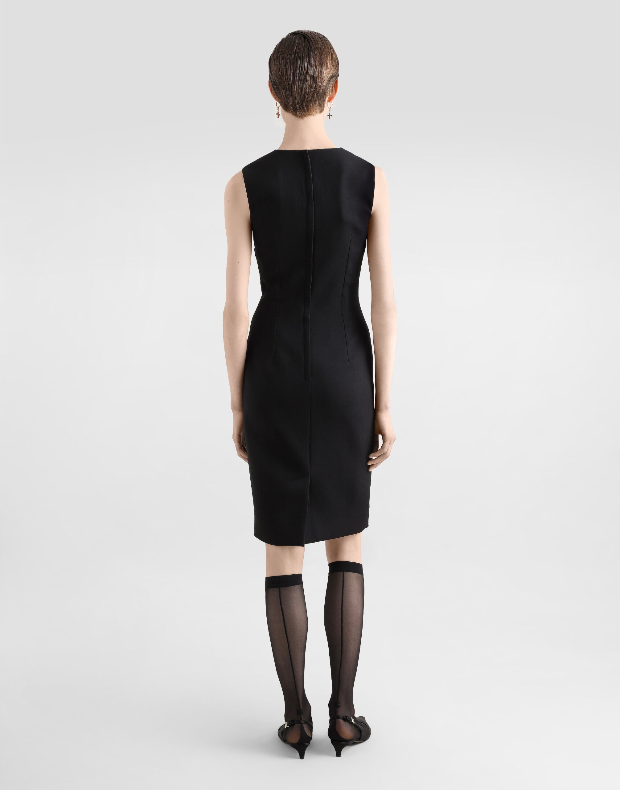 Wool calf-length sheath dress - 3