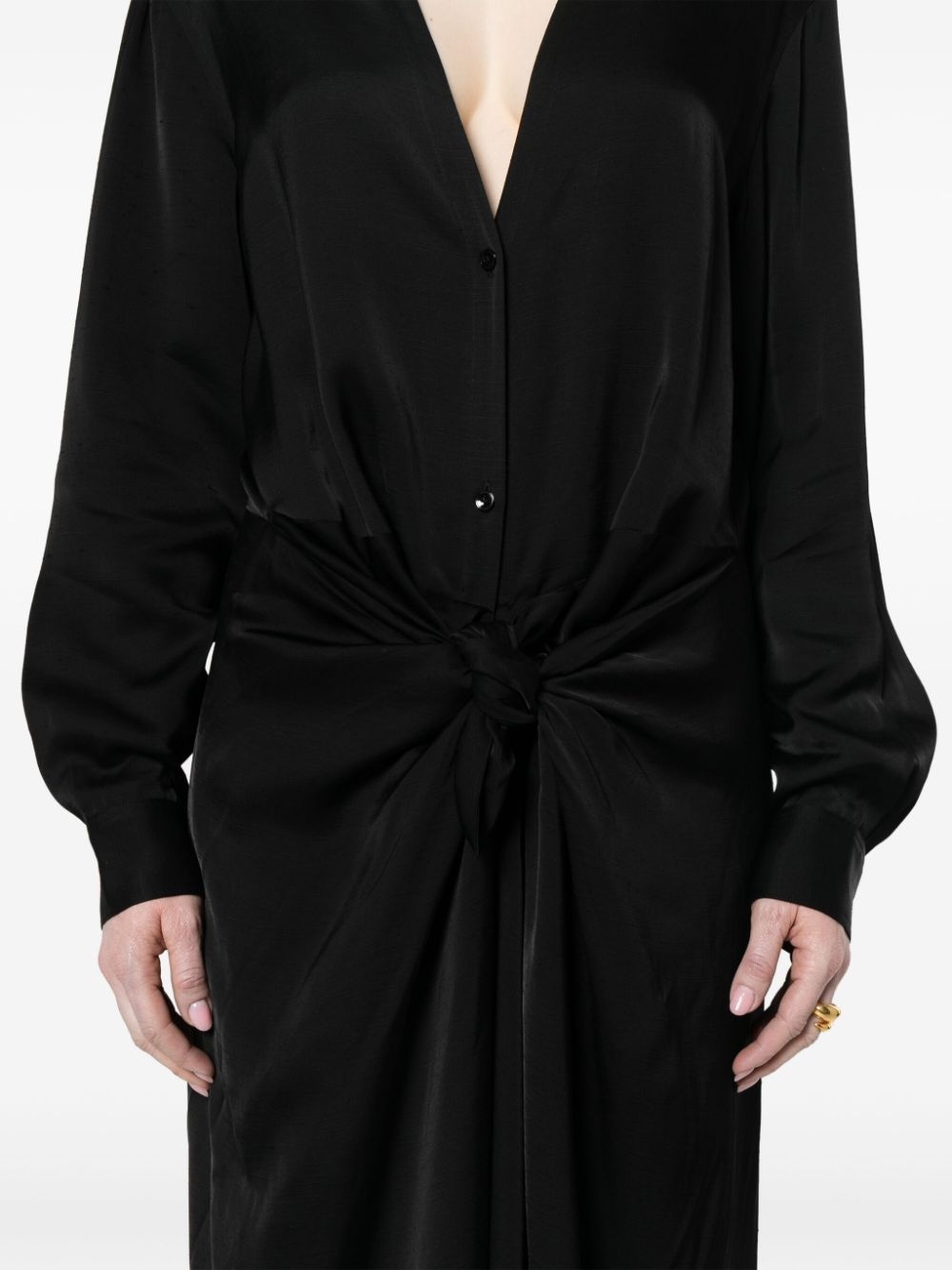 knot-detail V-neck dress - 5