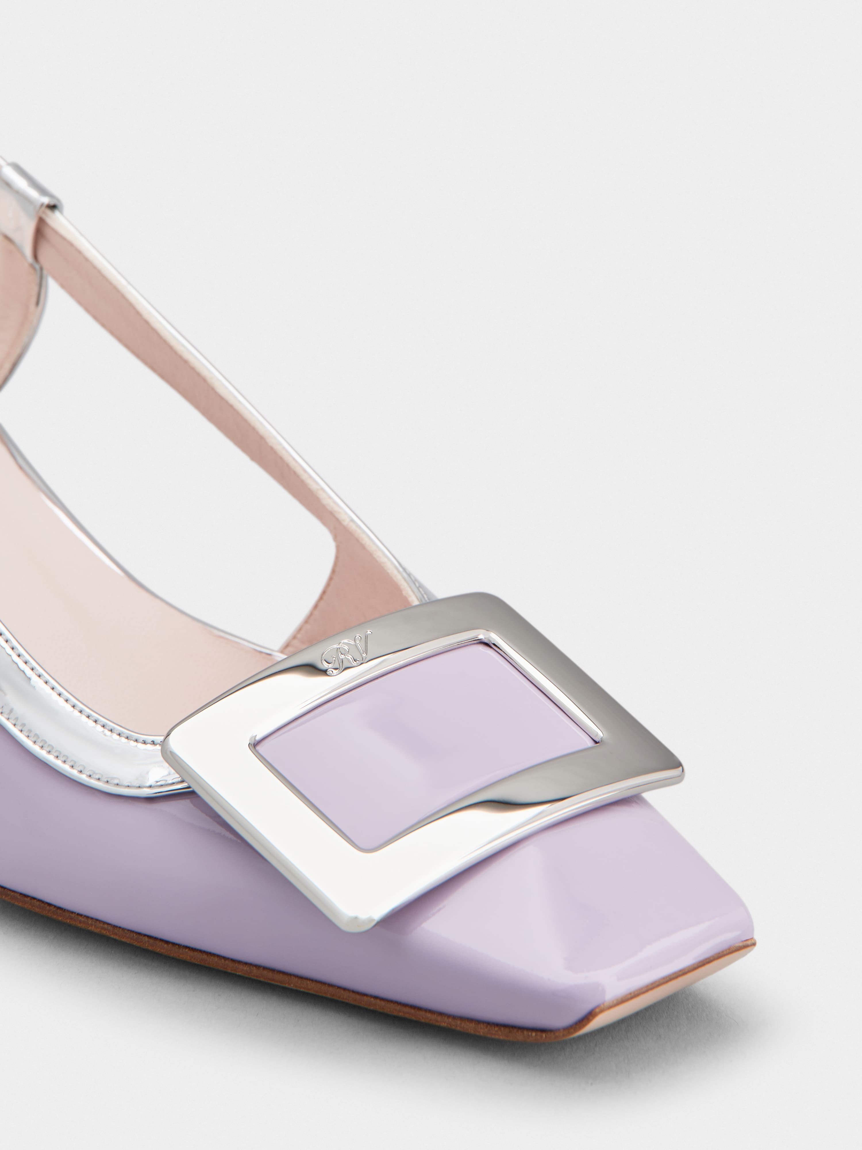 Belle Vivier Metal Buckle Slingback Pumps in Patent Leather - 3