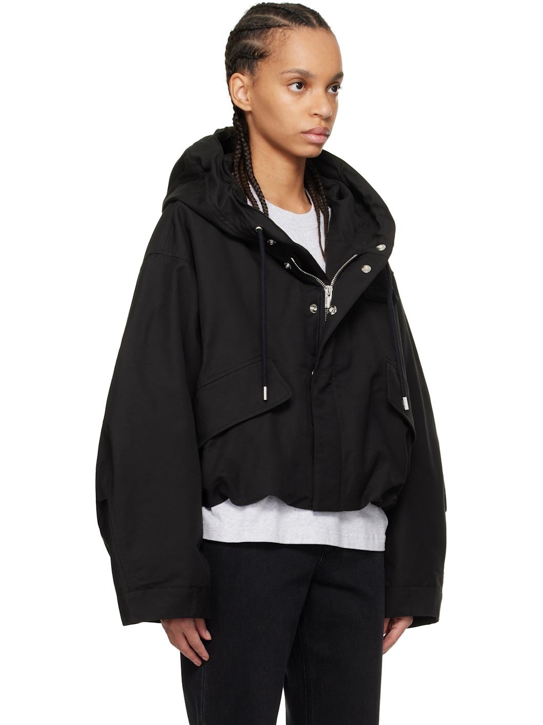 Black 'The Caraco cropped parka' Jacket - 2