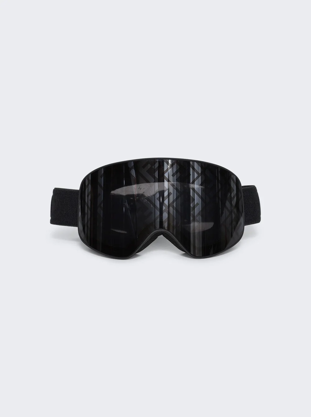 Ski Mask With Logo Mirrored Lenses Shiny Black - 1