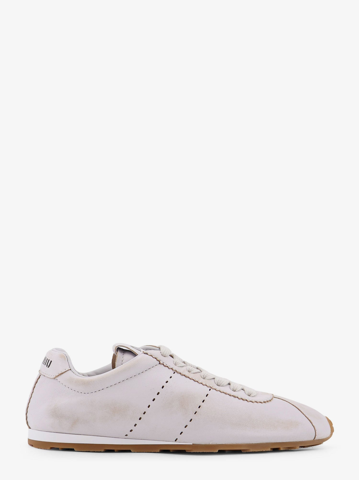 Miu Miu Plume Low-Top Leather Sneakers - 1