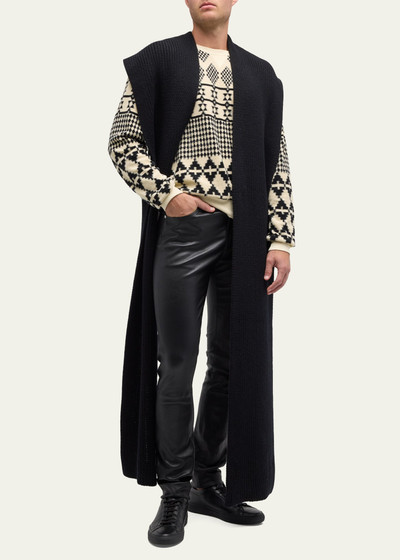 SAINT LAURENT Men's Echarpe Capuche Oversized Cashmere Knit Scarf outlook