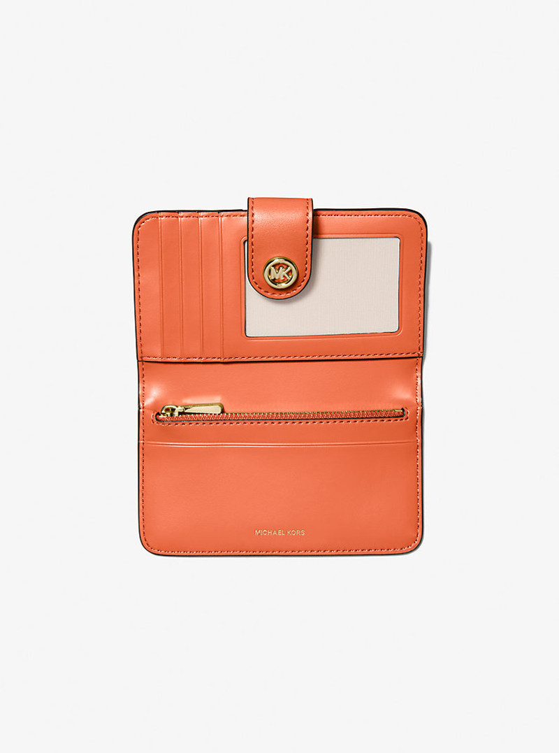 MICHAEL KORS MK Pop Charm Medium Pebbled Leather Wallet outlook