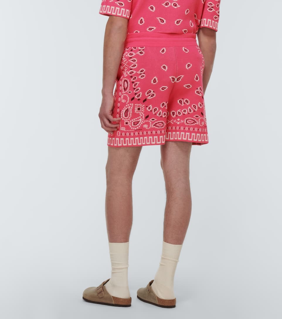 Bandana cotton-blend piqué shorts - 4