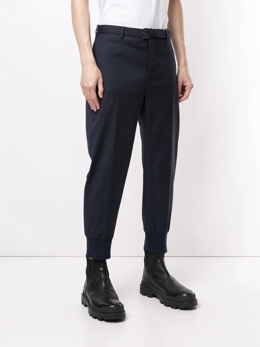 belted tapered trousers - 3