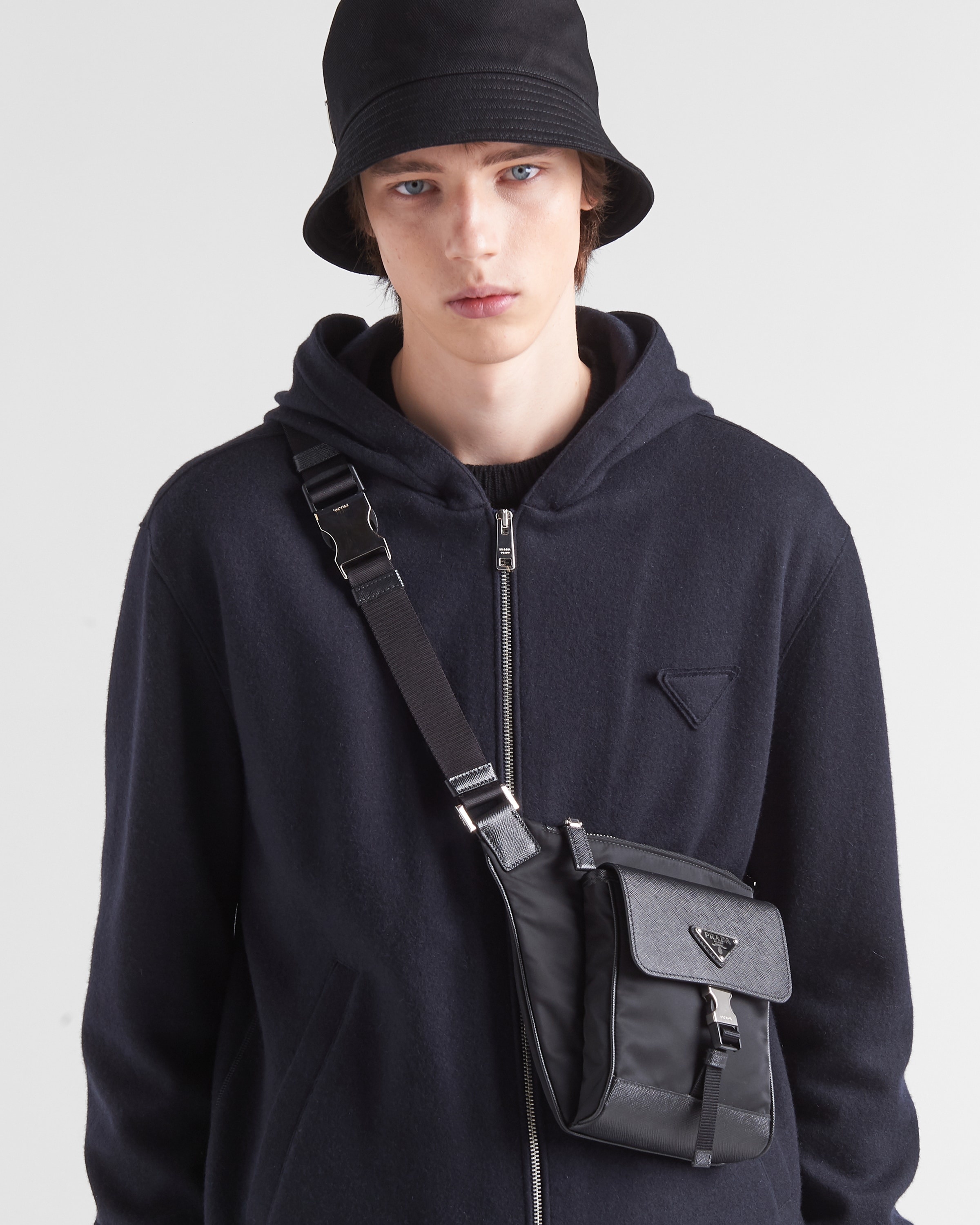 Re-Nylon and Saffiano leather shoulder bag - 2