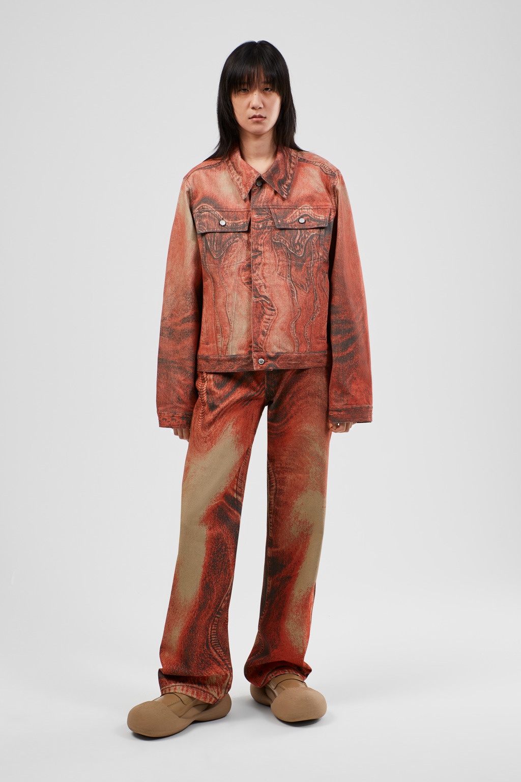 Burnt Orange Denim Jeans - 2