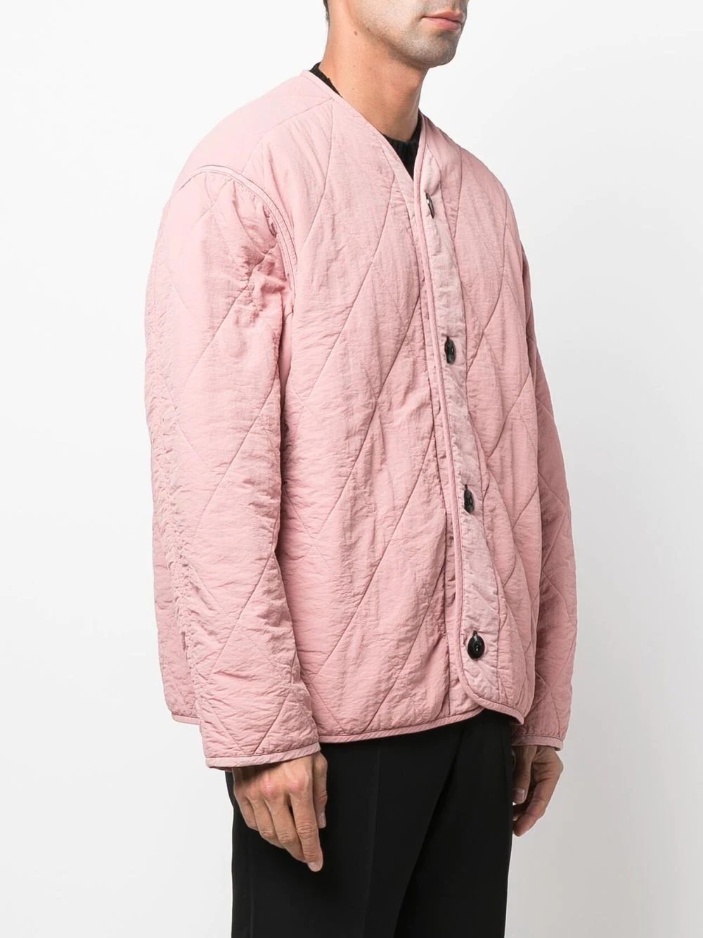 quilted button-up jacket - 4