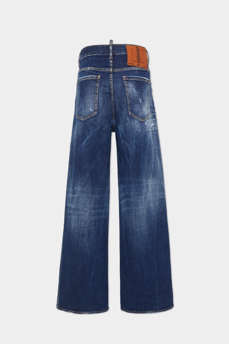 DSQUARED2 DARK WHITE LINE WASH TRAVELLER JEANS | REVERSIBLE