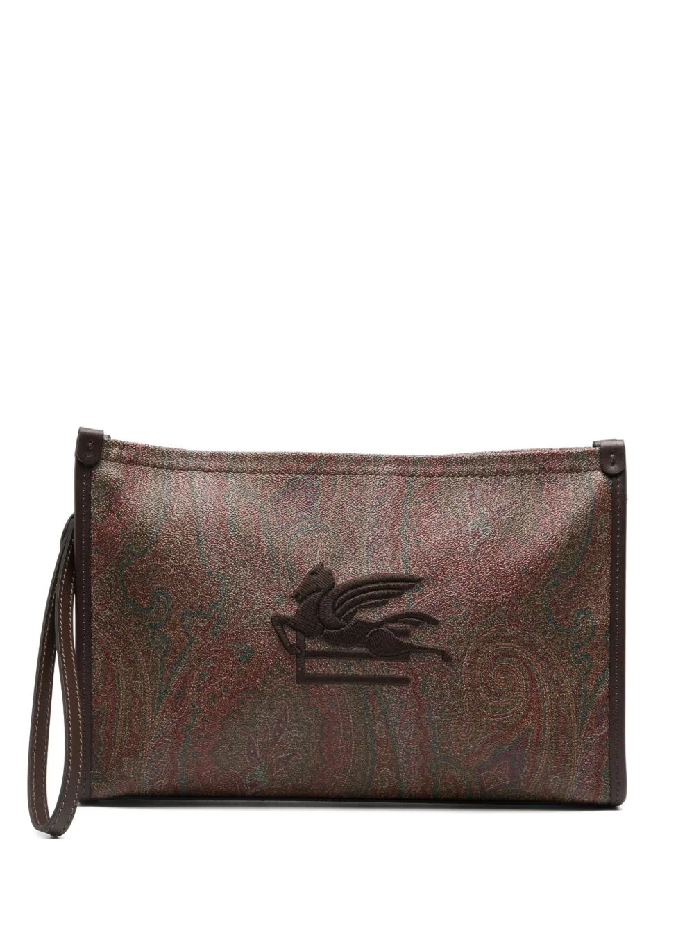 Paisley Pegasus cotton clutch bag - 1