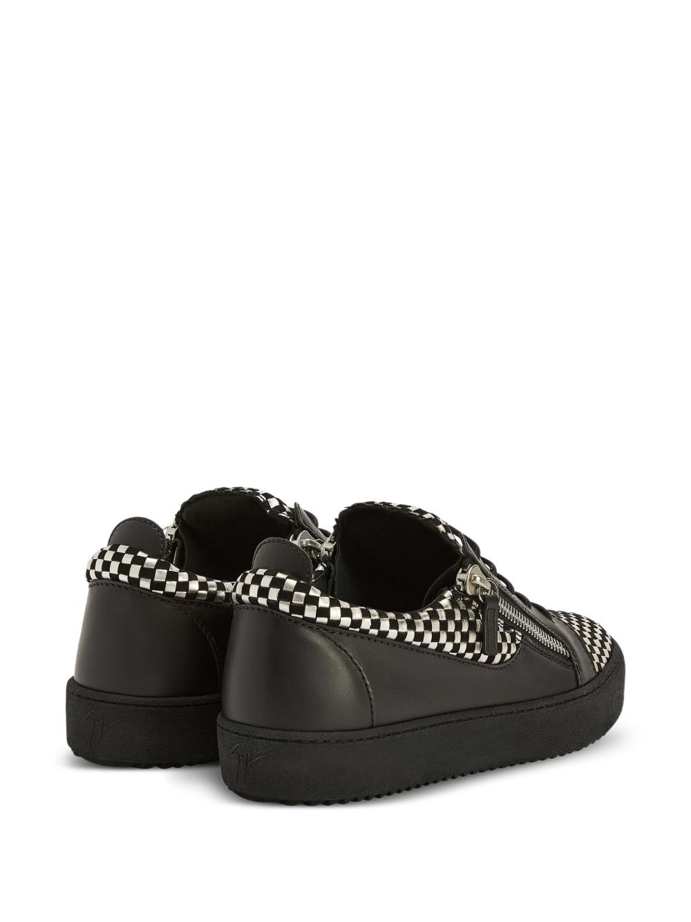 Frankie checked leather sneakers - 3