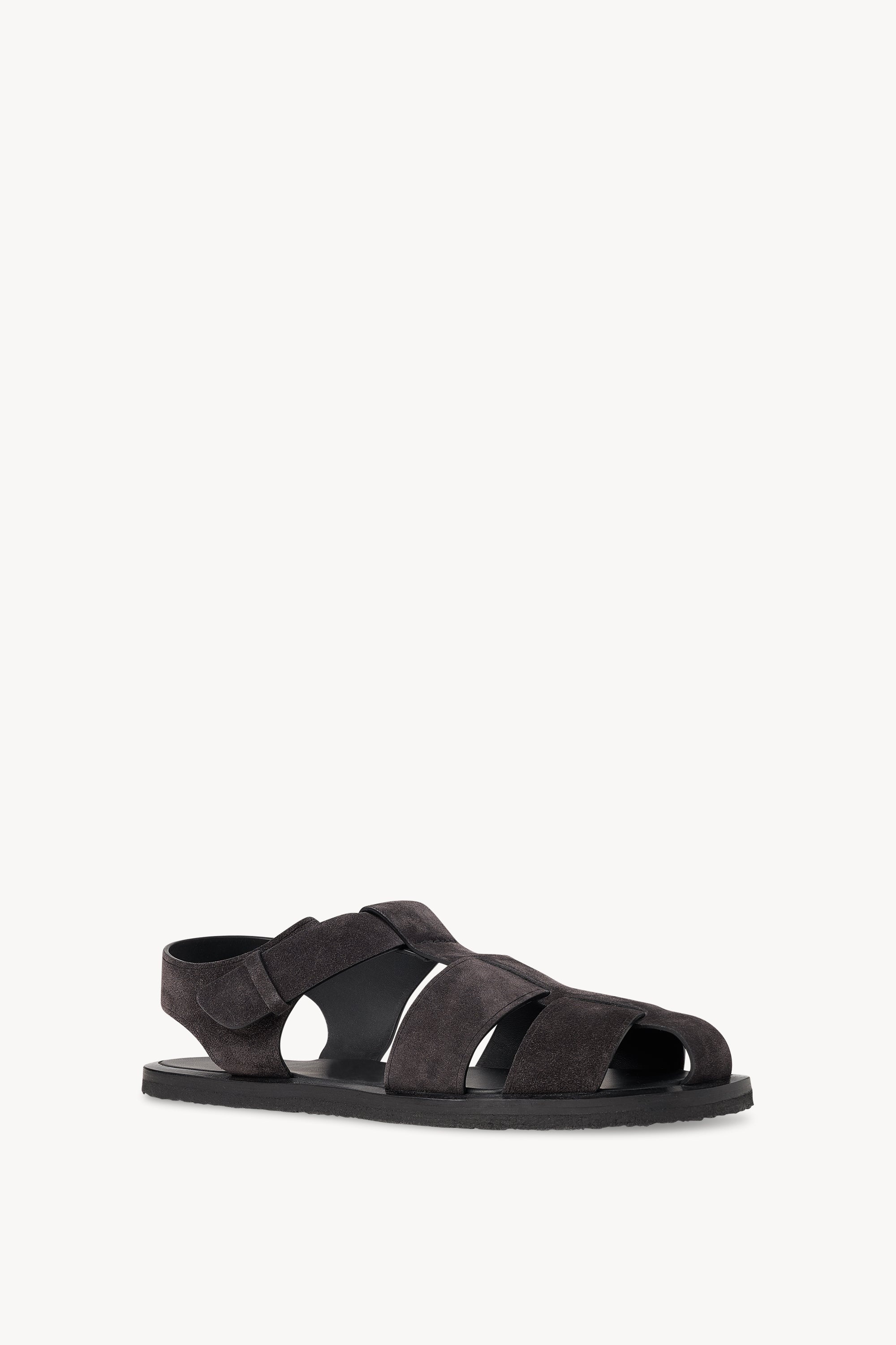 The Row Fisherman Sandal in Suede | REVERSIBLE