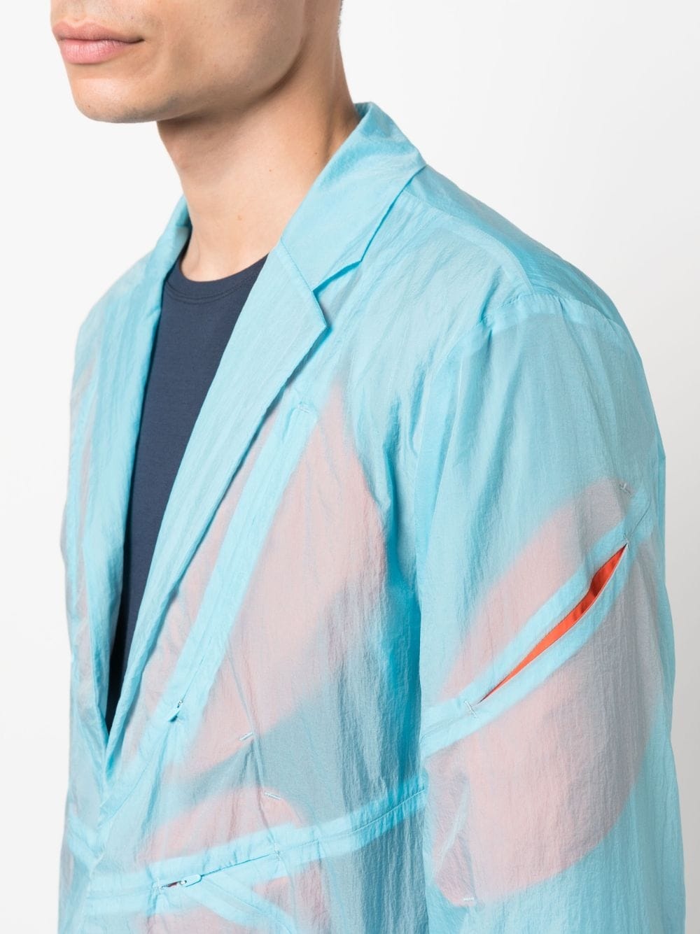 semi-sheer notch-lapels jacket - 5