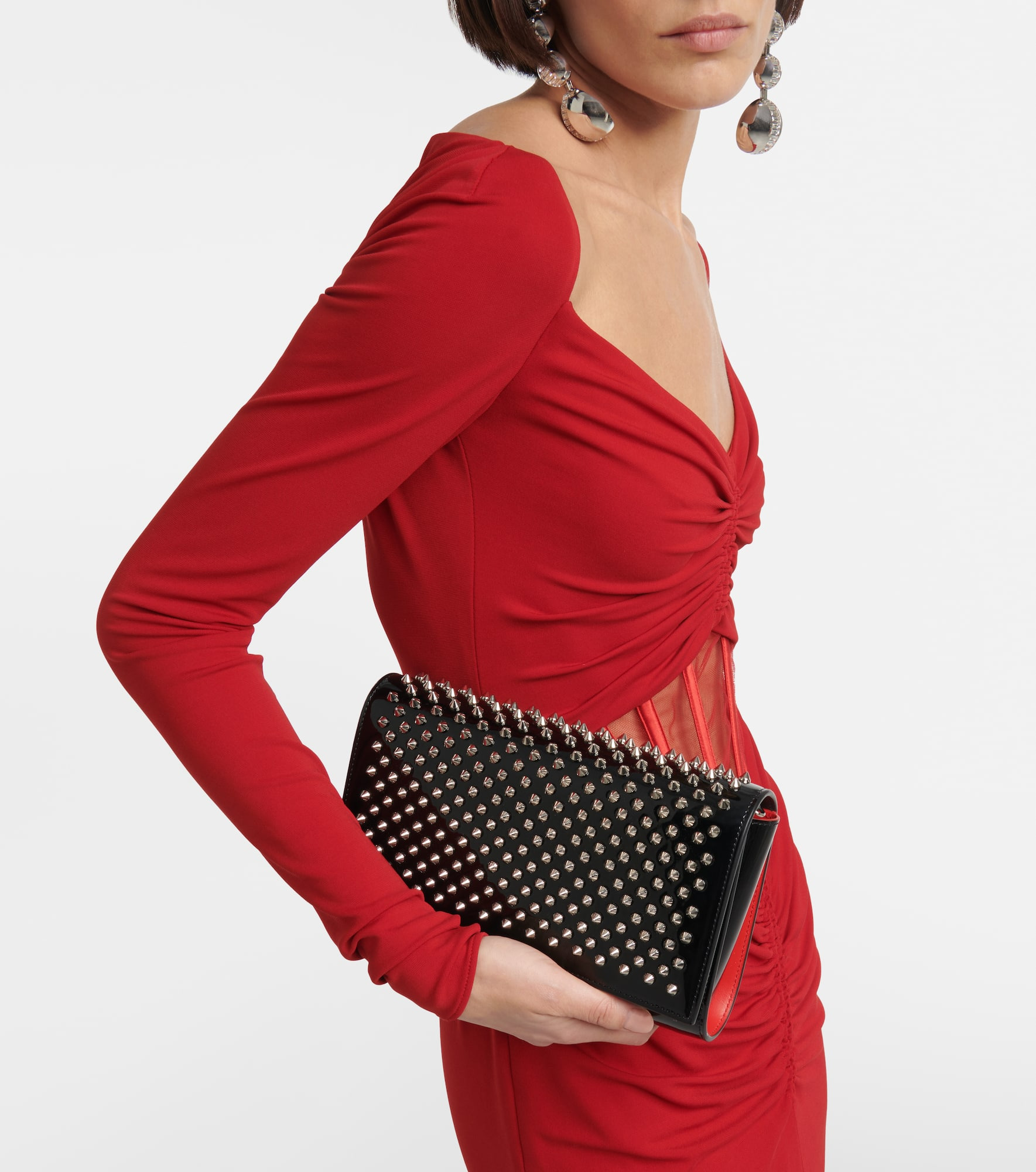 Paloma embellished leather clutch - 5