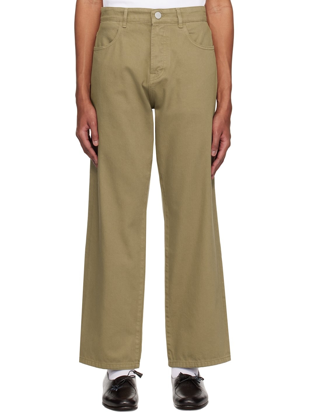 Taupe Relaxed Leg Jeans - 1