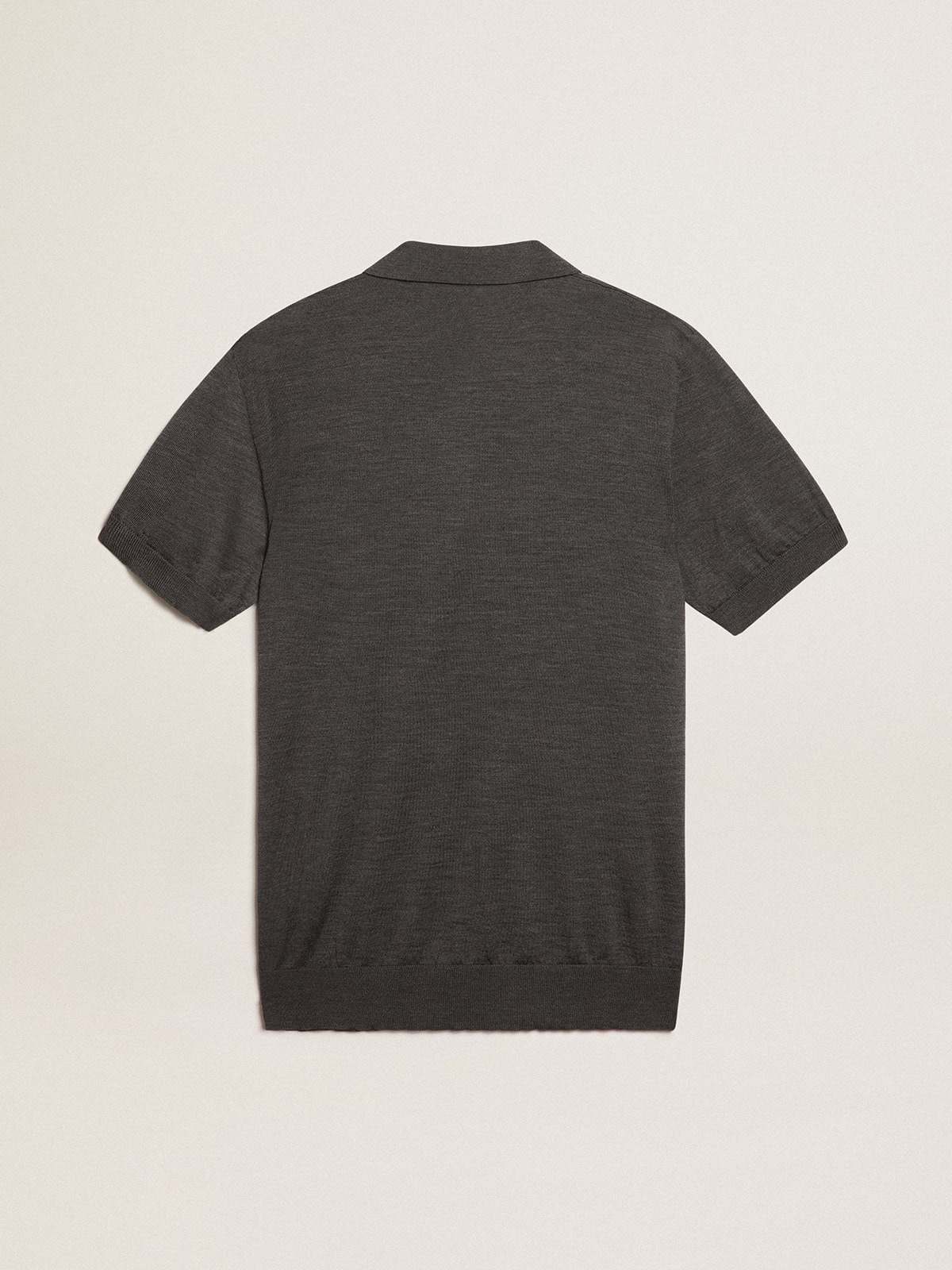 Women’s polo shirt in anthracite merino wool - 6