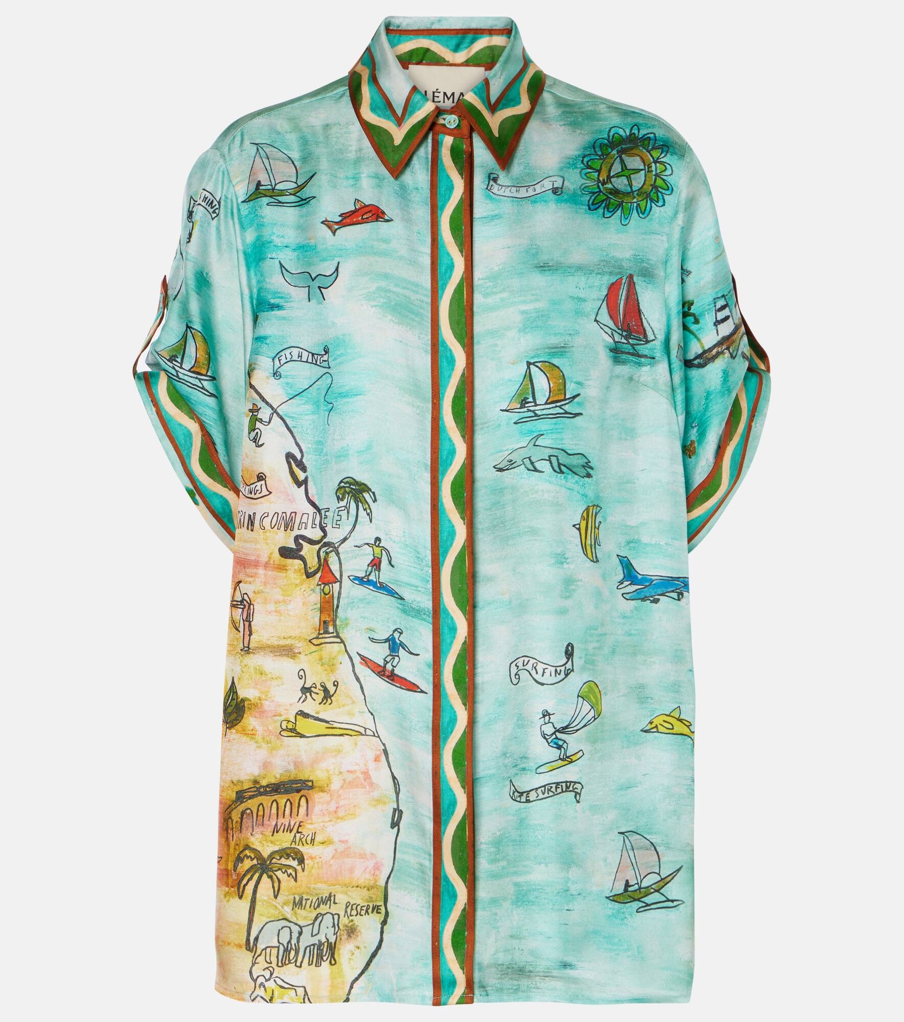 Swell printed silk twill shirt - 1