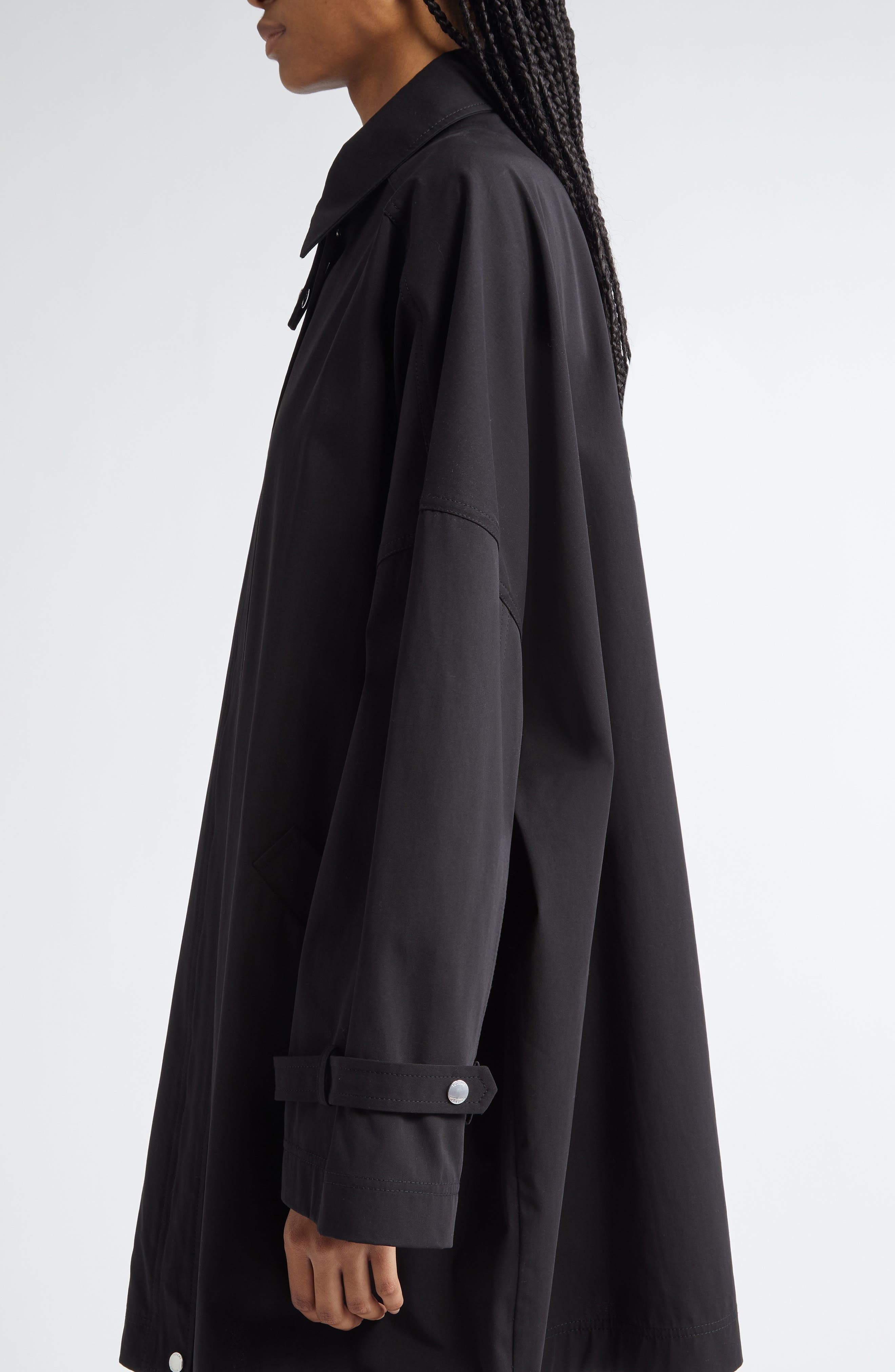 TOTEME Oversize Trench Jacket in Black at Nordstrom - 4