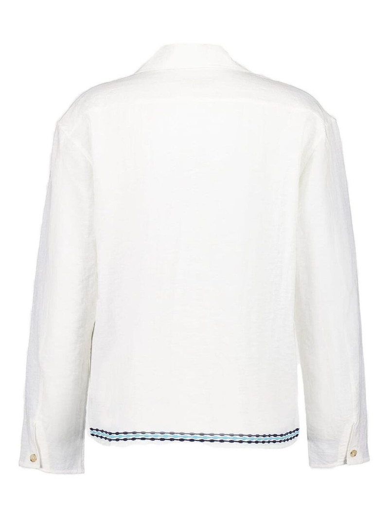 COMMAS embroidered tie-neck shirt outlook