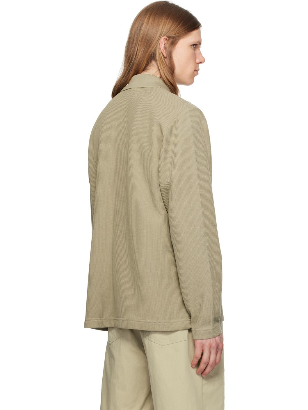 Taupe Ruben Double Face LS Polo - 3