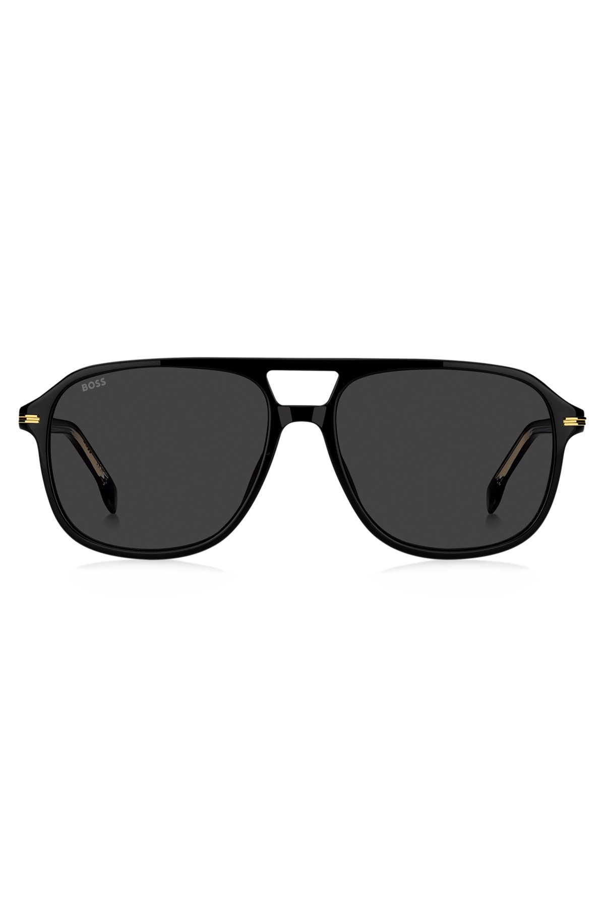 BLACK-ACETATE SUNGLASSES WITH GOLD-TONE TRIMS - 3