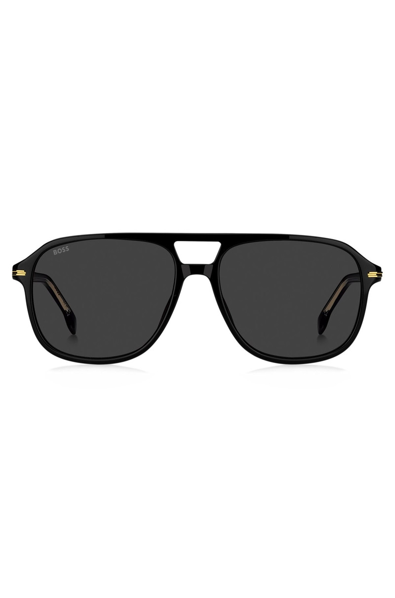 BLACK-ACETATE SUNGLASSES WITH GOLD-TONE TRIMS 3