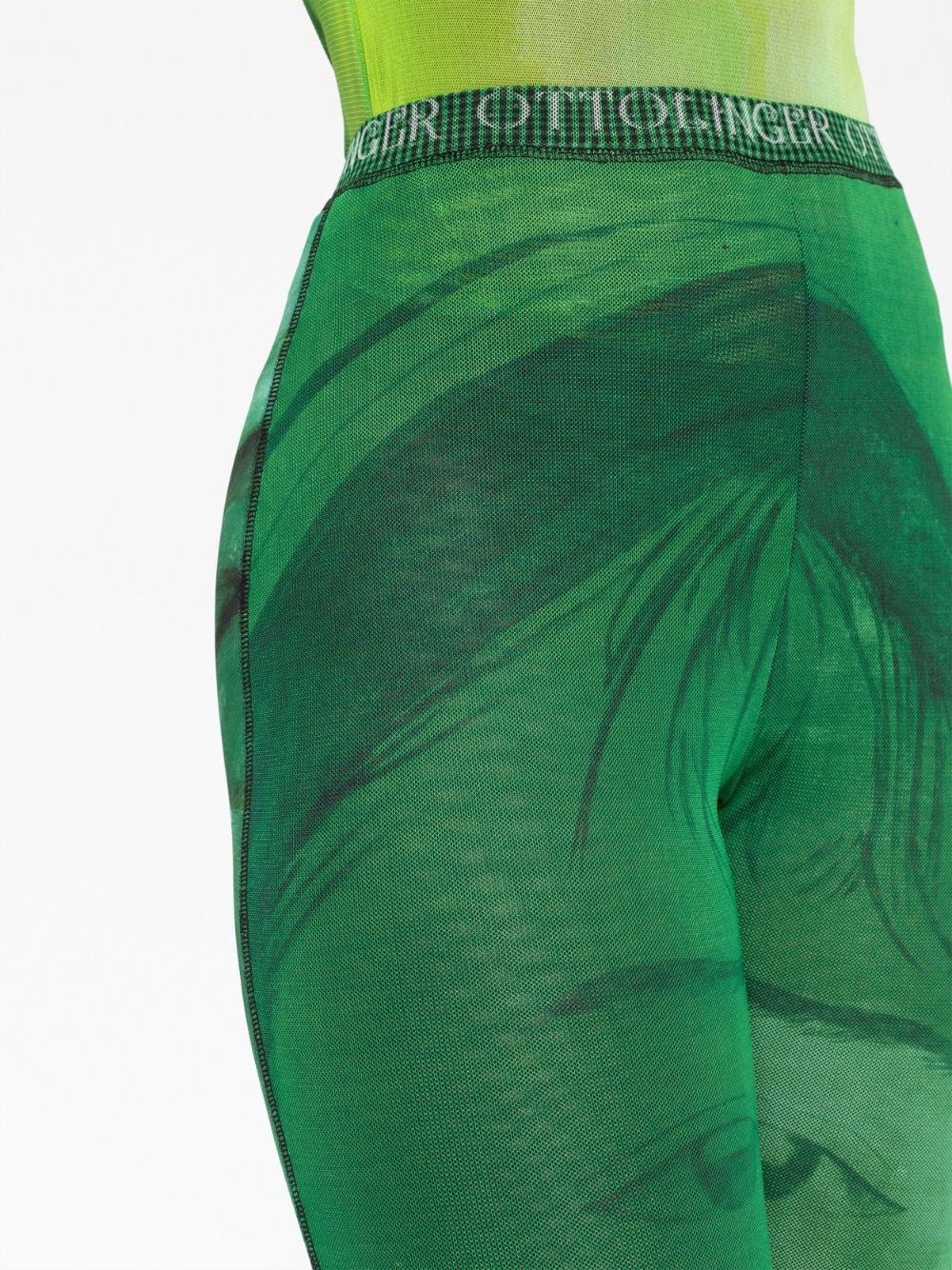 logo-waistband mesh trousers - 3