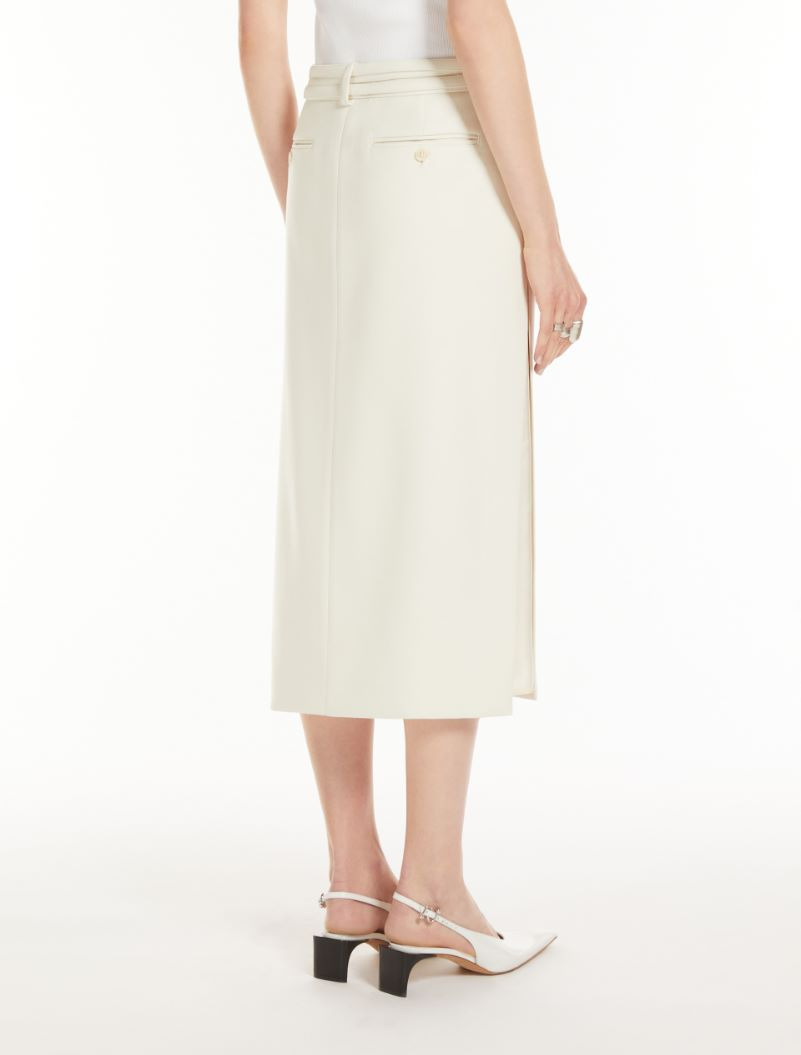 Calf-length skirt with a double-wrap belt - 4