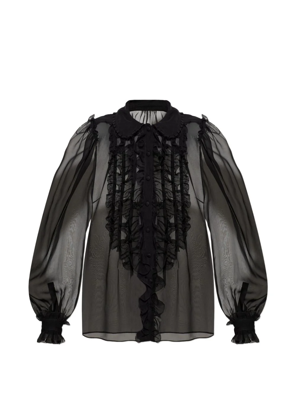 ruffled sheer blouse - 1