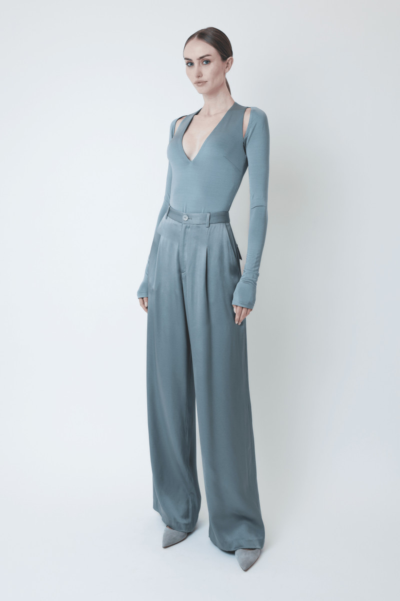 LAPOINTE Satin Relaxed Pleated Pant outlook