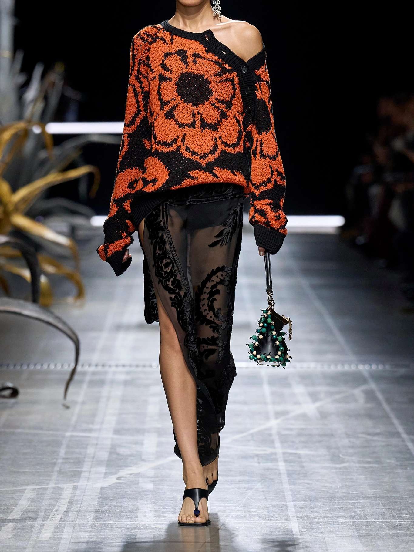 Cotton-jacquard sweater Orange - 4