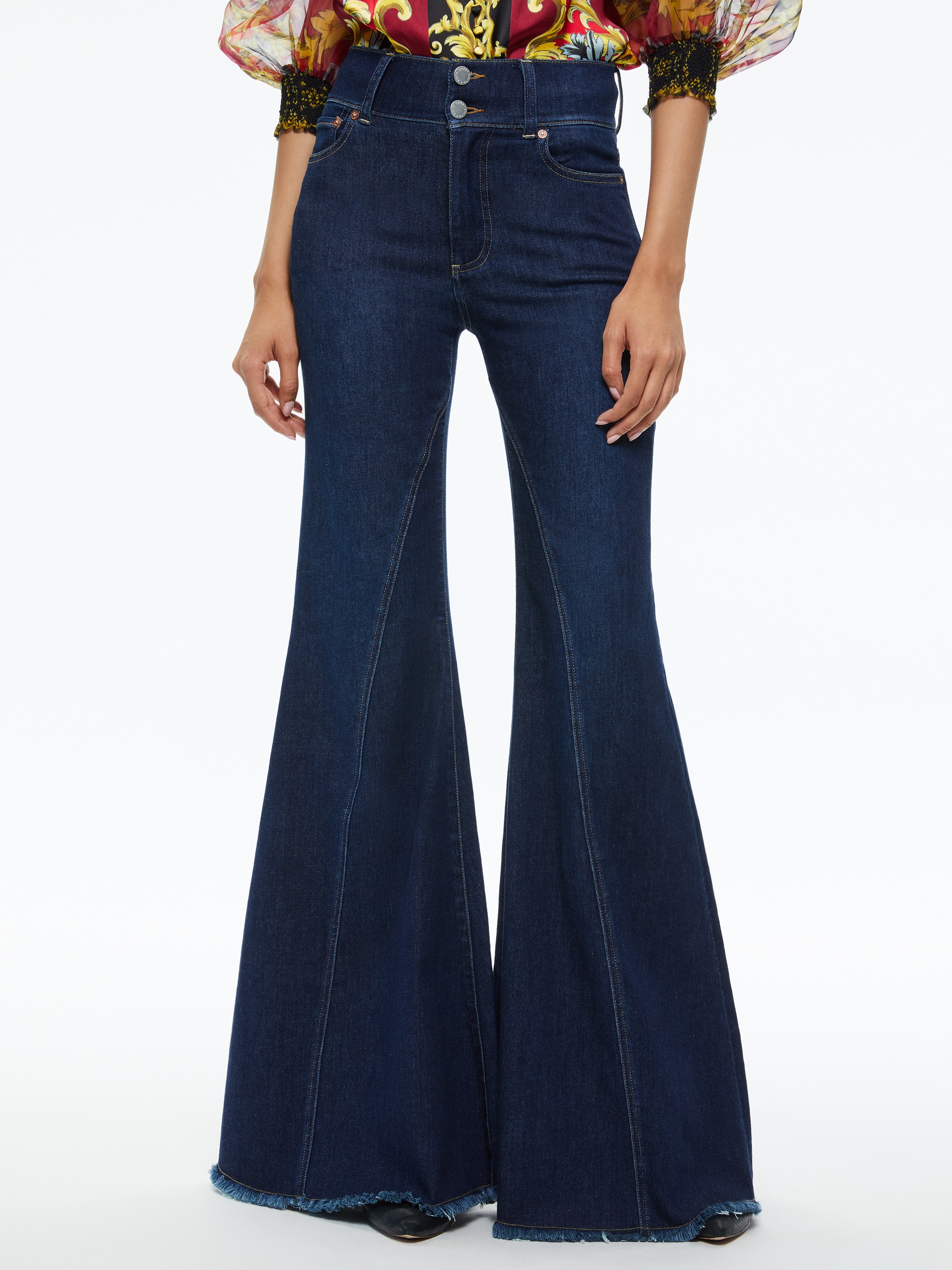 BEAUTIFUL HIGH RISE RUFFLE HEM JEAN - 2