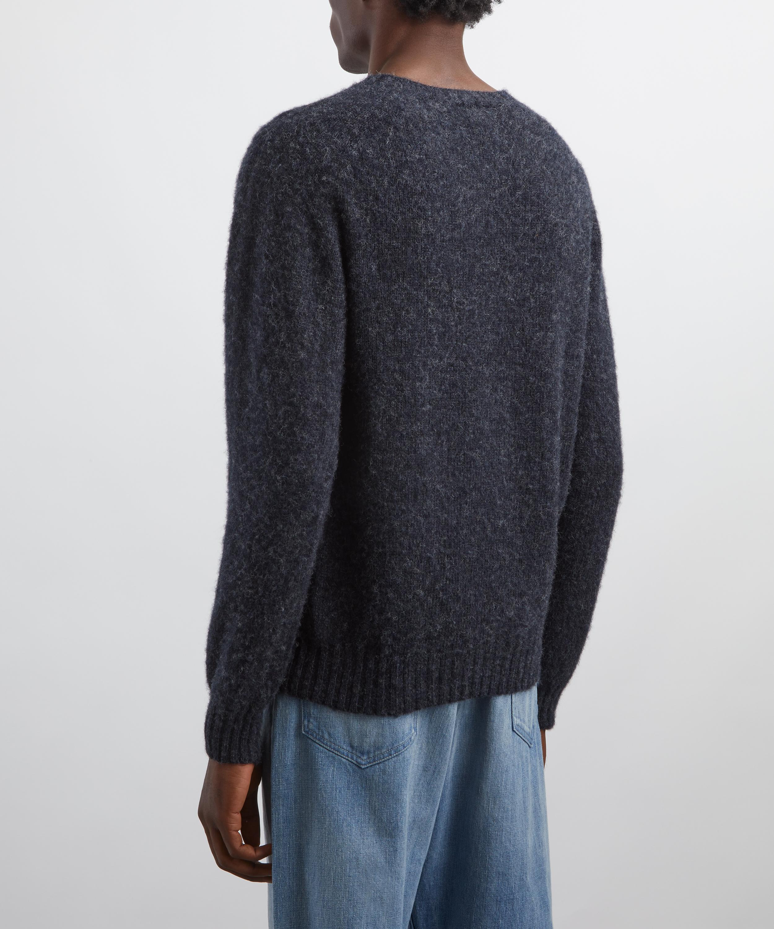 Charcoal Brushed Shetland Crew Neck Jumper - 4