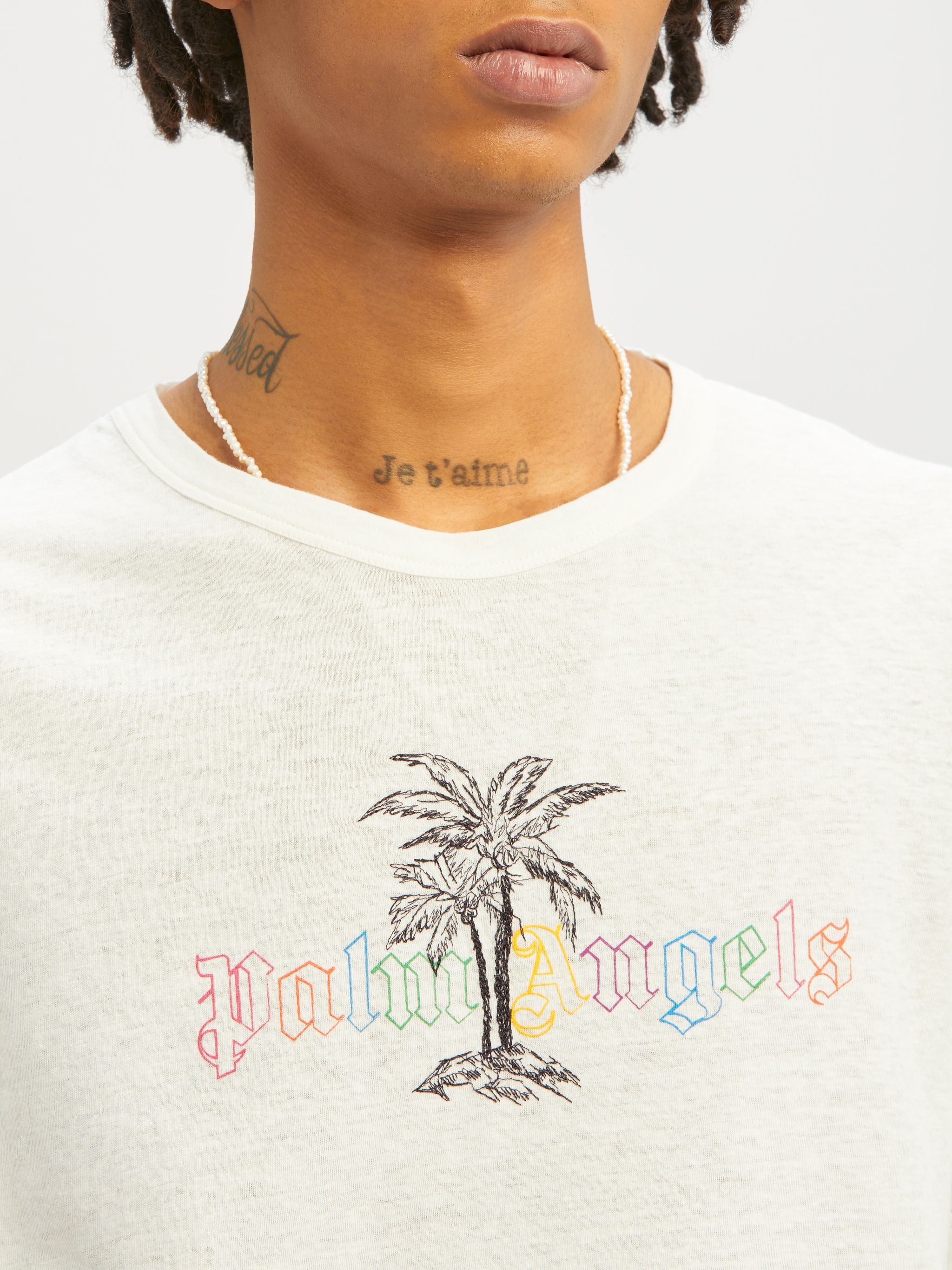Palm Angels Linen Collar T-Shirt - 6
