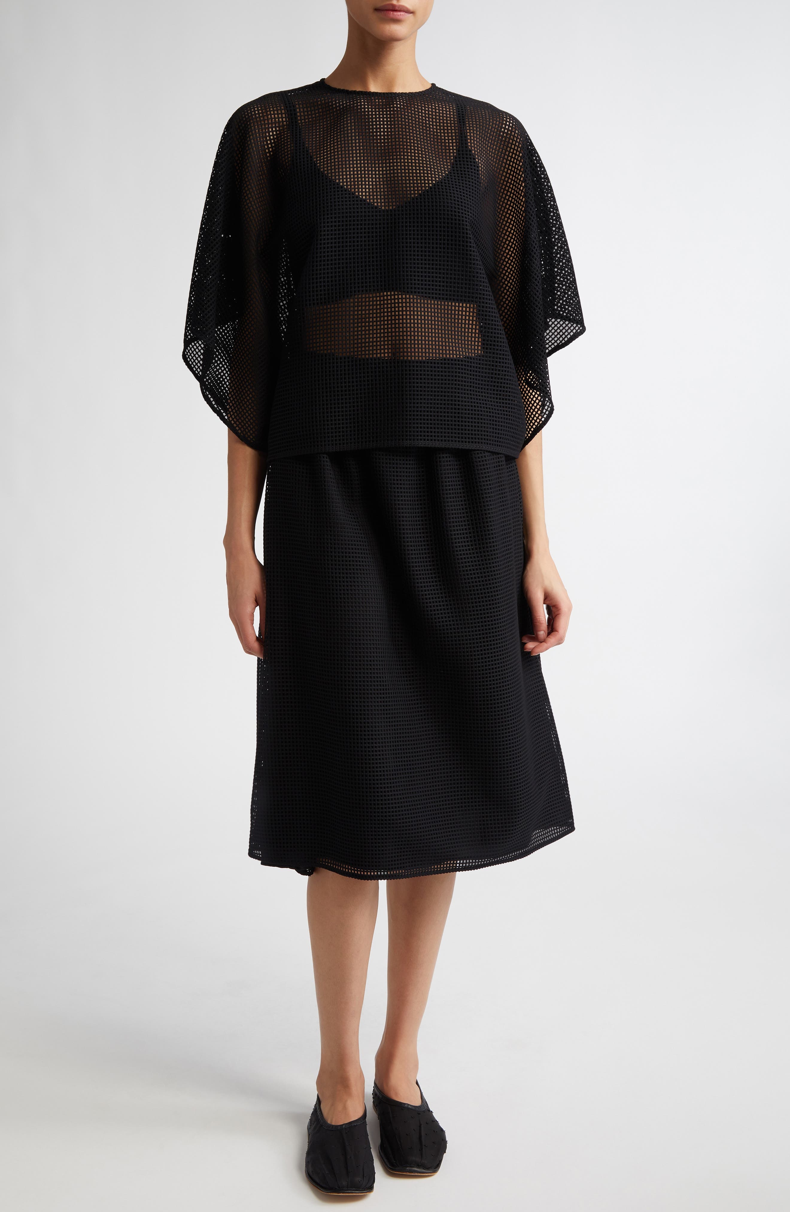 FFORME Tenley Draped Mesh Top in Black at Nordstrom - 2