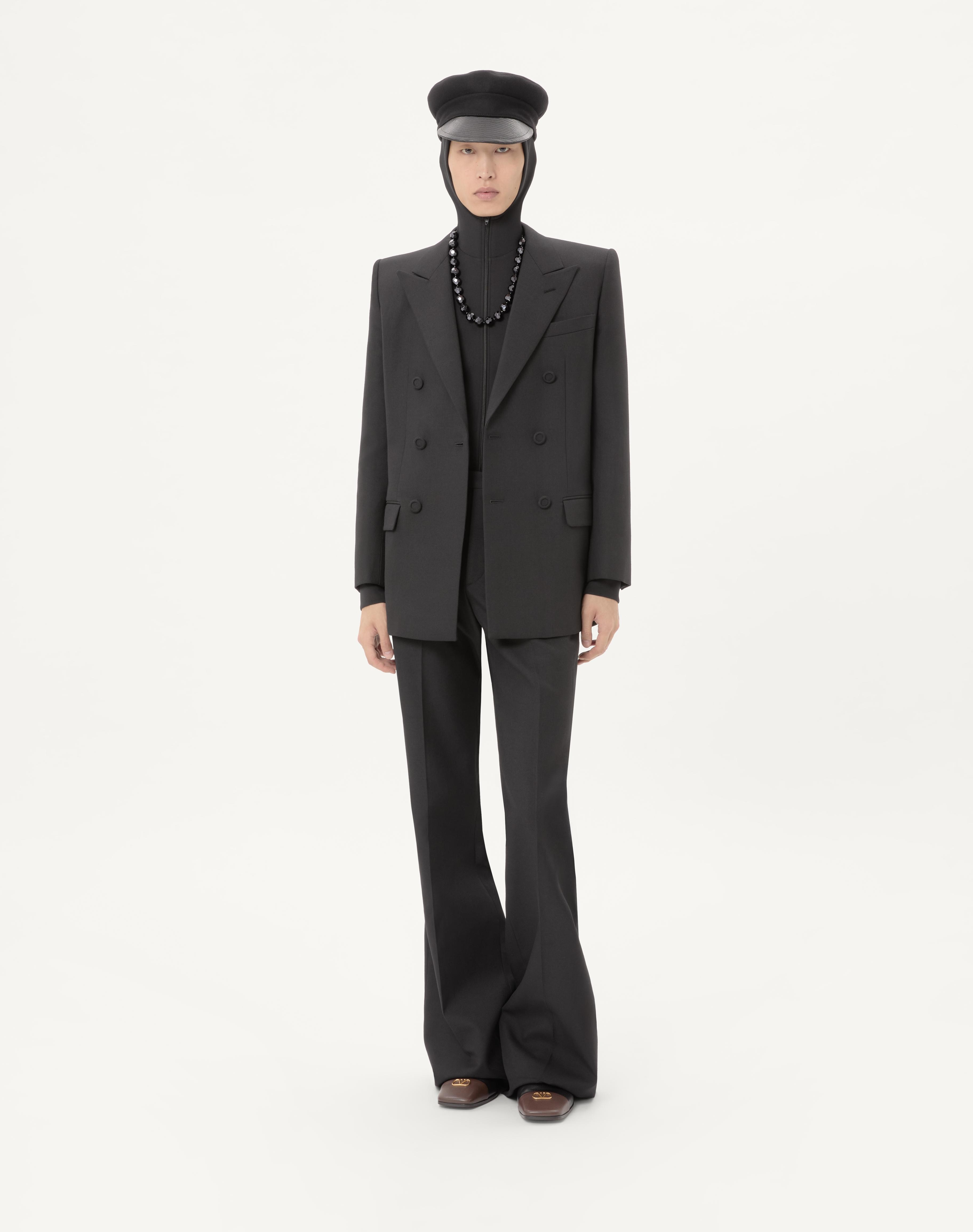 VALENTINO DOUBLE-BREASTED JACKET IN WOOL GABARDINE - 2