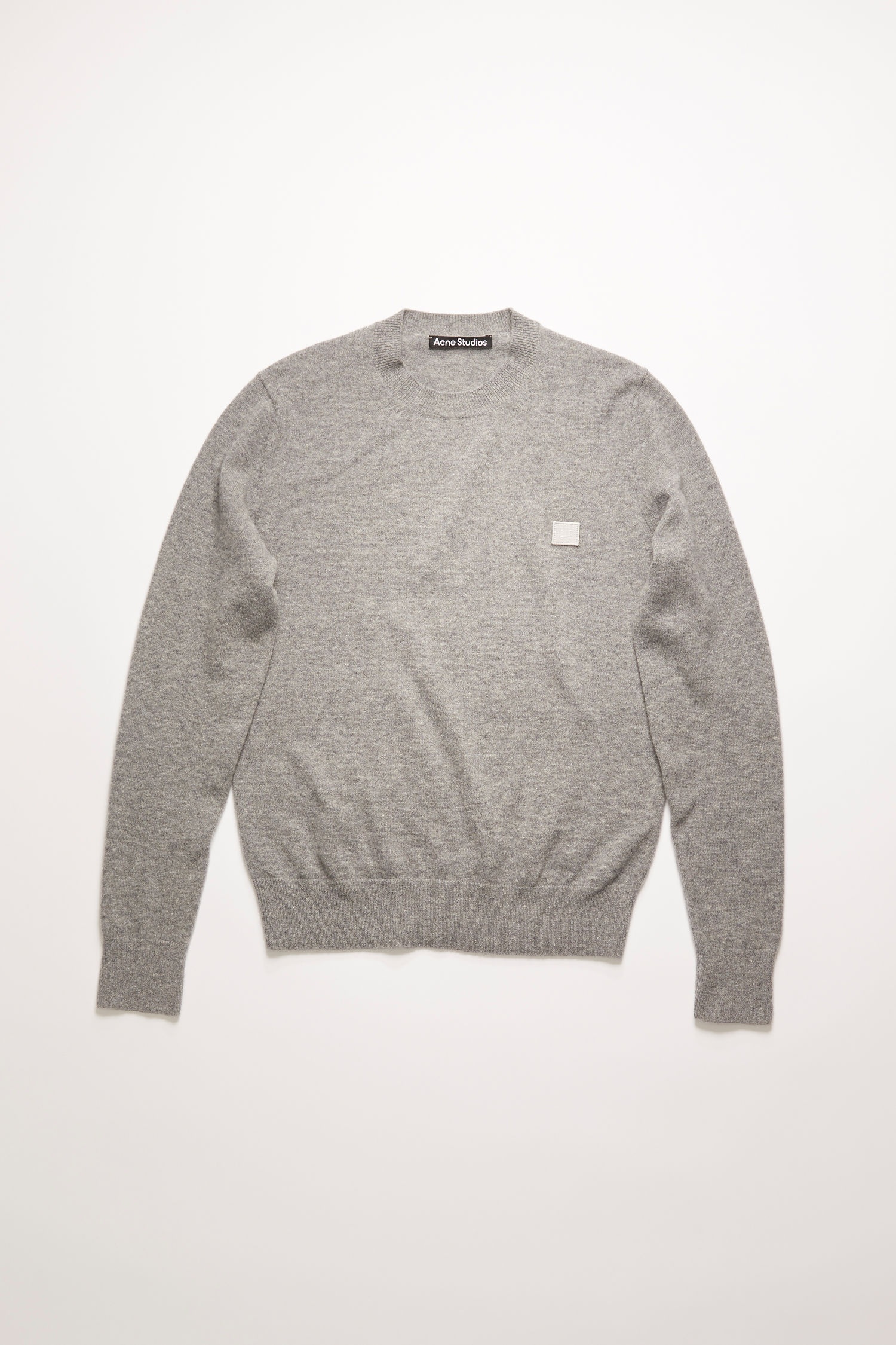 Crewneck wool sweater grey melange - 1