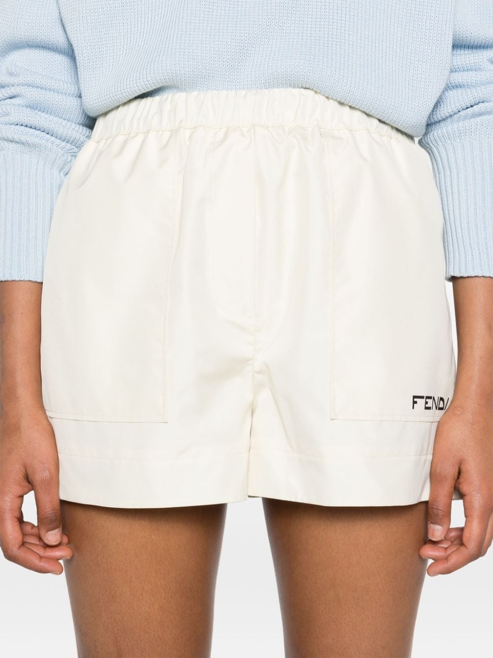 high-waist shell shorts - 5
