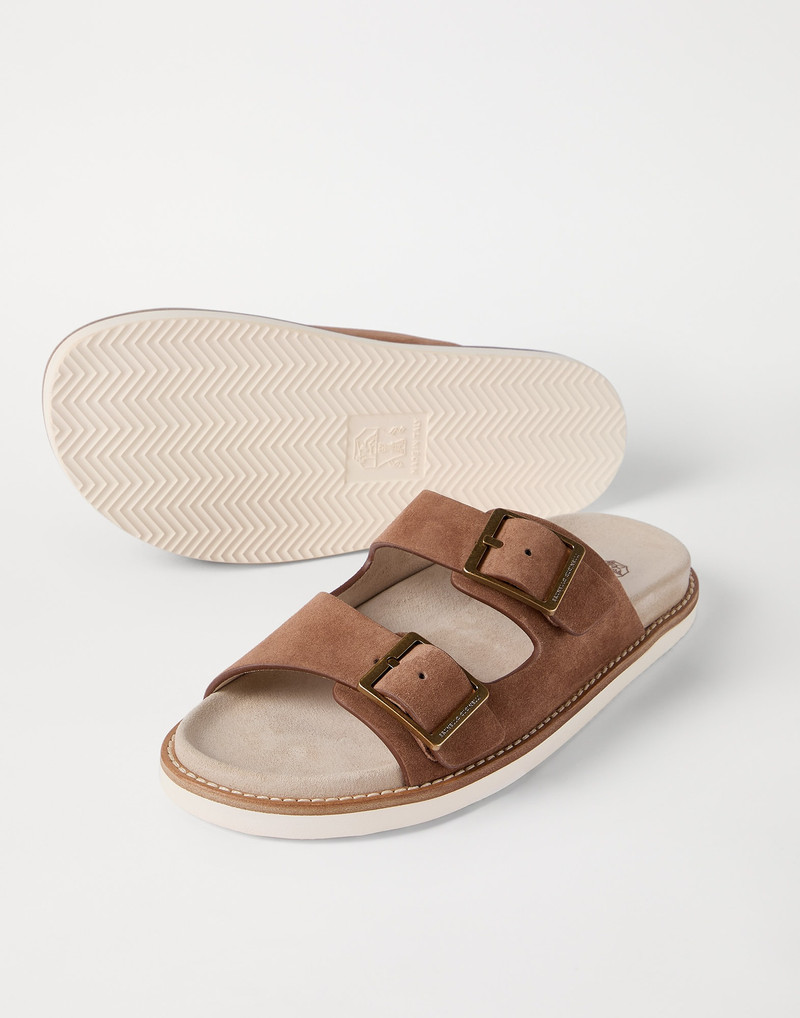 Suede slides with buckles 4
