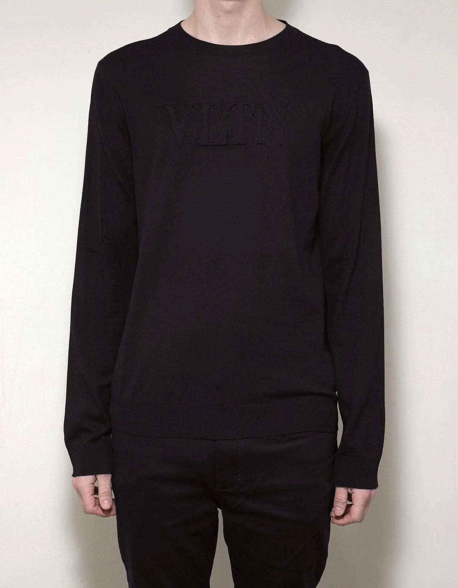 Valentino Valentino Garavani Black VLTN Logo Wool Sweater - 4